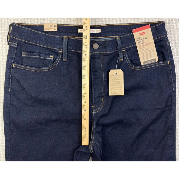 NEW Levi's 720 Jeans High Rise Super Skinny Women's 34x30 Stretch Dark Wash - Picture 11 of 14